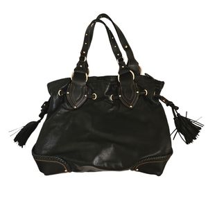 Kate Landry Tote Bag Purse Leather Black Large